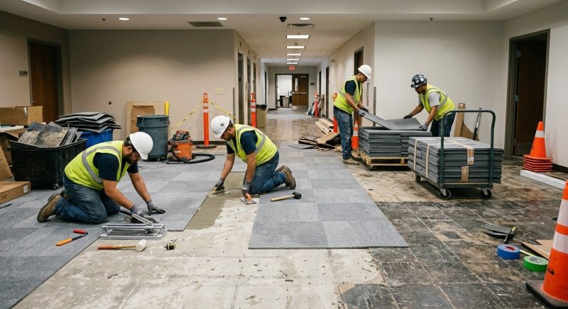 Our team working on Flooring Service projects in Tomball, TX